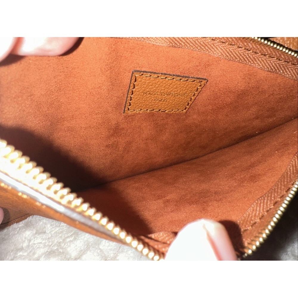 Louis Vuitton Cognac Embossed Monogram Leather Wristlet - Picture 5 of 9